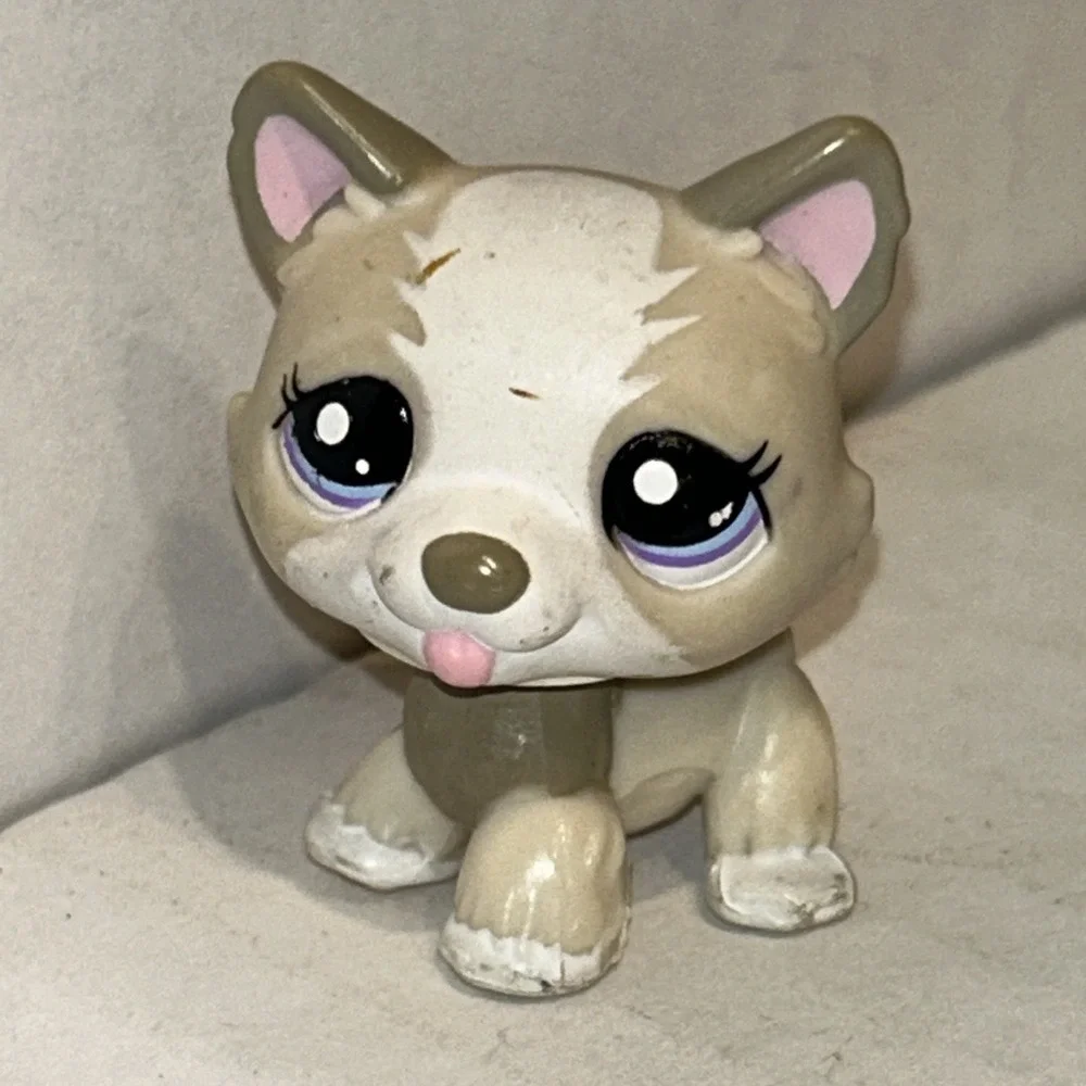Littlest Pet Shop LPS #1817 Tan & White Husky Dog‎ - Authentic